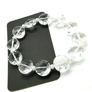 Faceted Crystal Translucent Glass Bead Stretch Bracelet